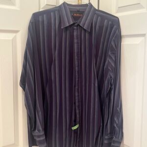 Navy Blue Striped Ben Sherman Dress Shirt